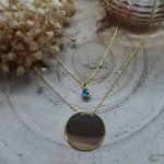 Plättchen Gravurkette Nazar Kombi Sterlingsilber 925