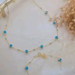 Bullet Nazar Halskette und armband set sterlingsilber 925