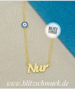 Personalisierte Namenskette mit nazarauge sterlingsilber 925