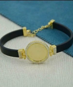 Armband mit Steinchenrahmen sterlingsilber vergoldet