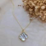 Kleeblatt Opal Halskette sterlingsilber 925