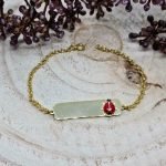 Babyarmband sterlingsilber vergoldet mit Marienkäfer Figuren