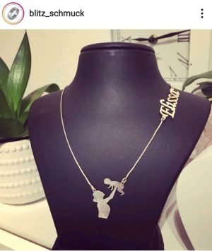 Mutter kind Figur namenskette sterlingsilber 925