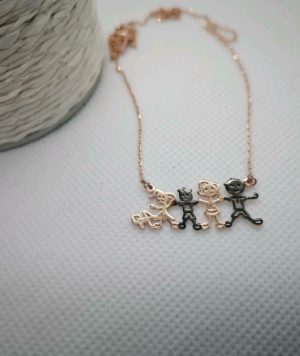 Familie Figur Anhängerkette sterlingsilber 925