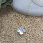 Kleeblatt Opal Halskette sterlingsilber 925