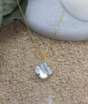 Kleeblatt Opal Halskette sterlingsilber 925