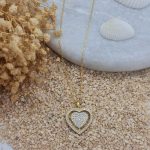 Zirkonia Herz Gravurkette Sterlingsilber 925