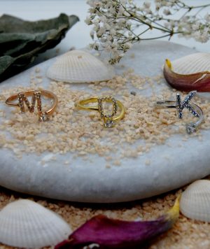 Buchstaben Diamond Ring sterlingsilber 925