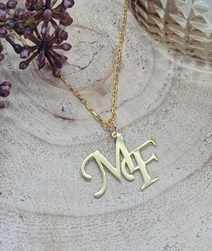 Doppelbuchstaben anhängerkette sterlingsilber 925