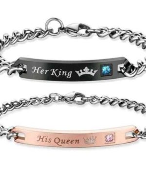 Edelstahl Partnerarmband Her King & His Queen