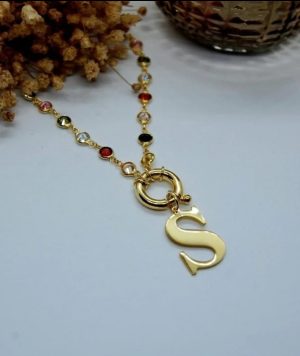 Colorfull chain Buchstabe namenskette sterlingsilber 925