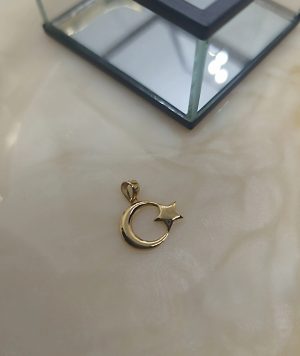 🌟 Exquisites Gold-Anhängsel: Halbmond und Stern 🌟