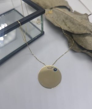 Goldhalskette mit Gravurplättchen (14k/585)