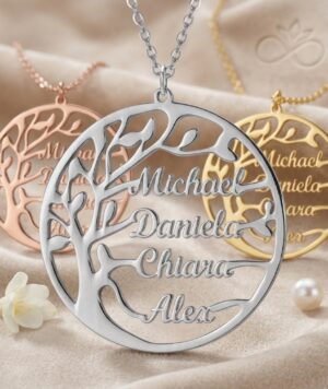 Personalisierte Lebensbaum Kette aus 925 SterlingSilber