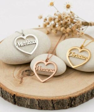 Personalisierte Herzkette mit Wunschnamen Sterlingsilber 925